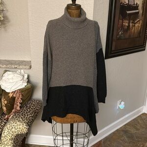 Elegant collaboration Cashmere Colorblock Turtleneck Sweater Multi-Color Size S